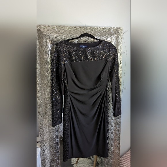 NWT Chaps Evening Dress with sequined arms - Picture 1 of 5